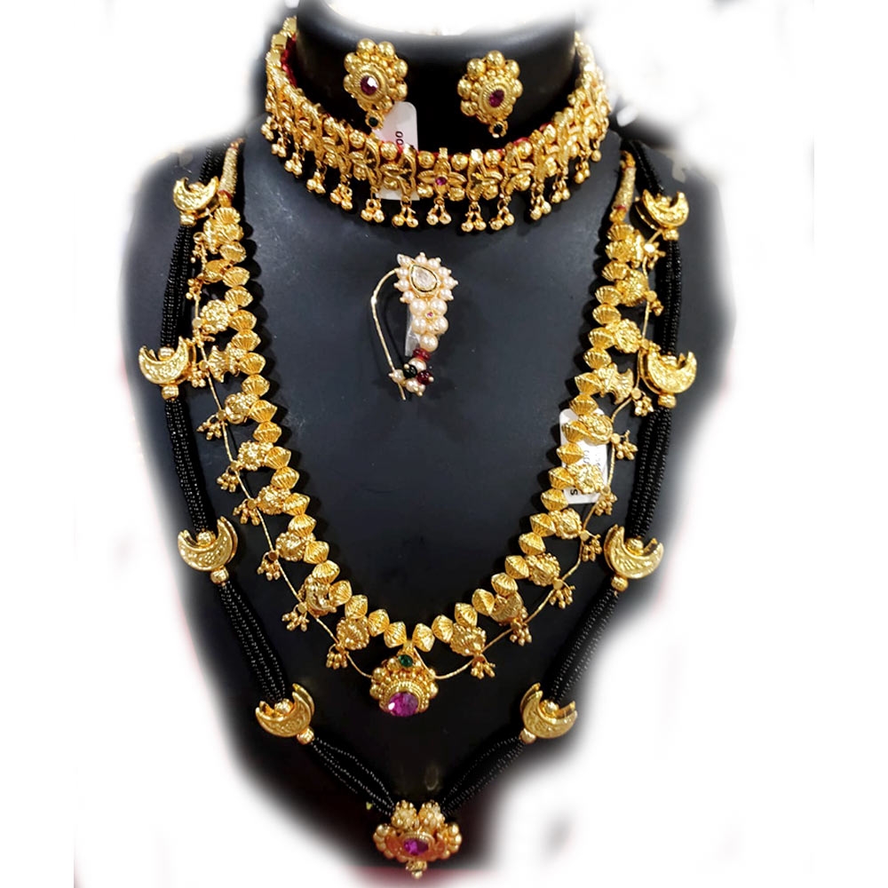 Buy Adhira's Traditional Maharashtrian 6 layer Chinchpeti Necklace chokar  necklace Online at Best Prices in India - JioMart.